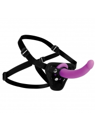 Лиловый поясной страпон Navigator Silicone G-Spot Dildo with Harness - 17,8 см. - XR Brands - купить с доставкой в Мурманске