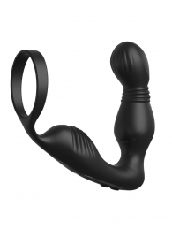 Черный вибростимулятор простаты с эрекционным кольцом Ass-Gasm Pro P-Spot Milker - Pipedream - в Мурманске купить с доставкой