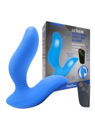 Синий вибромассажер простаты 3,5’’ Remote Control Curve P-spot Massager - 12 см. - Erokay - в Мурманске купить с доставкой