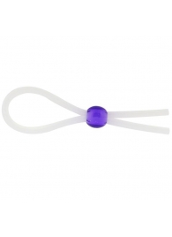 Прозрачное лассо с фиолетовой бусиной SILICONE COCK RING WITH BEAD LAVENDER - NMC - в Мурманске купить с доставкой