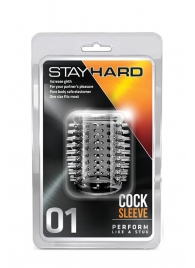 Прозрачная насадка с шипами STAY HARD COCK SLEEVE 01 CLEAR - Blush Novelties - в Мурманске купить с доставкой