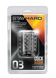 Прозрачная насадка с шипами и шишечками STAY HARD COCK SLEEVE 03 CLEAR - Blush Novelties - в Мурманске купить с доставкой