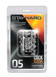 Прозрачная насадка с капельками STAY HARD COCK SLEEVE 05 CLEAR - Blush Novelties - в Мурманске купить с доставкой