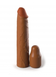 Коричневая насадка на член 2  Silicone X-tension - 20,3 см. - Pipedream - в Мурманске купить с доставкой