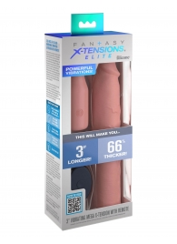 Телесная вибронасадка на член 3  Vibrating Mega X-tension with Remote - 22,9 см. - Pipedream - в Мурманске купить с доставкой