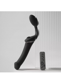Черный безремневой вибрострапон Strap-On-Me Multi Orgasm Size XL - Strap-on-me - купить с доставкой в Мурманске