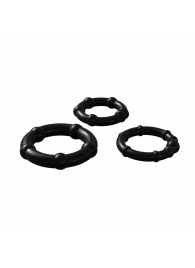 Набор из 3 черных эрекционных колец Babooom Ring Set - Adrien Lastic - в Мурманске купить с доставкой