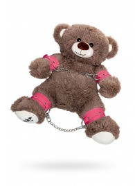Бондажный набор: бурый мишка с розовыми оковами и наручниками - Pecado - купить с доставкой в Мурманске