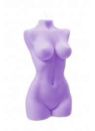 Фиолетовая интерьерная свеча в форме женского торса - 850 гр. - Pecado - купить с доставкой в Мурманске