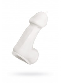 Белая свеча в форме пениса - 47 гр. - Pecado - купить с доставкой в Мурманске