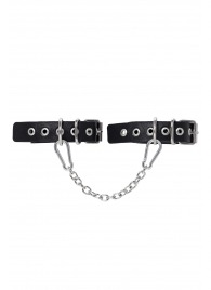 Черные оковы из одного ремешка с люверсами - Pecado - купить с доставкой в Мурманске