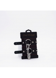 Черно-красные кожаные оковы - Crazy Handmade - купить с доставкой в Мурманске