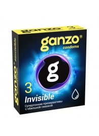 Супертонкие презервативы Ganzo Invisible - 3 шт. - Ganzo - купить с доставкой в Мурманске