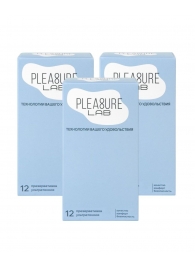 Набор из 3 упаковок ультратонких презервативов Pleasure Lab (по 12 шт.) - Pleasure Lab - купить с доставкой в Мурманске