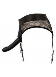 Черный женский страпон Strap-on Set: трусики и насадка - Orion - купить с доставкой в Мурманске