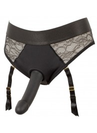 Черный женский страпон Strap-on Set: трусики и насадка - Orion - купить с доставкой в Мурманске