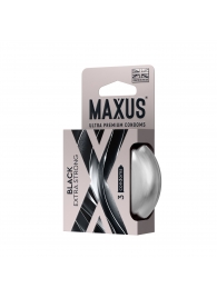 Черные утолщенные презервативы MAXUS Extra Strong с железным кейсом - 3 шт. - Maxus - купить с доставкой в Мурманске