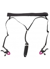 Женские вибростринги с зажимами для половых губ Spreader String with Vibrator - Orion - купить с доставкой в Мурманске