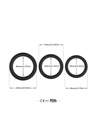 Набор из 3 черных эрекционных колец Stay Hard - Boys of Toys - в Мурманске купить с доставкой