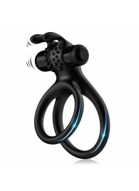 Черное эрекционное виброкольцо с подхватом мошонки Stay Hard - Boys of Toys - в Мурманске купить с доставкой