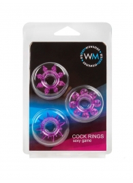 Набор из 3 лиловых эрекционных колец различной формы - Erowoman-Eroman - в Мурманске купить с доставкой