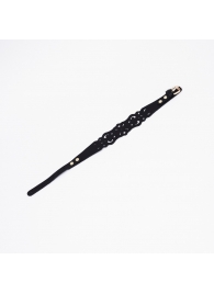 Черный ажурный чокер с золотистой фурнитурой - Crazy Handmade - купить с доставкой в Мурманске