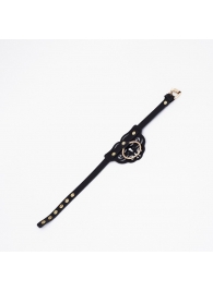 Черный чокер с клепками и золотистой фурнитурой - Crazy Handmade - купить с доставкой в Мурманске