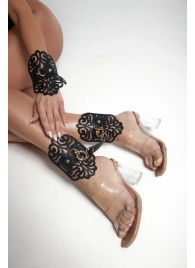 Черный фигурные оковы с золотистой фурнитурой - Crazy Handmade - купить с доставкой в Мурманске