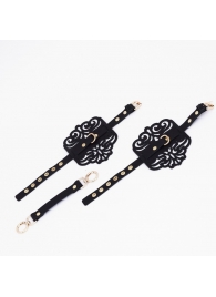 Черный фигурные оковы с золотистой фурнитурой - Crazy Handmade - купить с доставкой в Мурманске