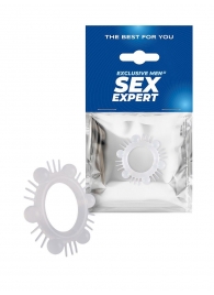 Эластичное эрекционное кольцо с шипиками и шариками - Sex Expert - в Мурманске купить с доставкой