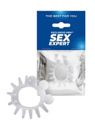 Эластичное эрекционное кольцо с шариками и лучами - Sex Expert - в Мурманске купить с доставкой