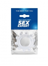 Прозрачное эрекционное кольцо со стимулирующими шариками - Sex Expert - в Мурманске купить с доставкой