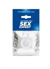 Эластичное эрекционное кольцо с шипиками и шариком - Sex Expert - в Мурманске купить с доставкой