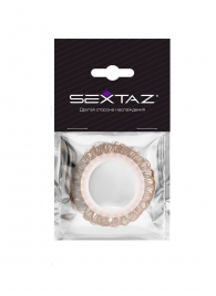 Эрекционное кольцо с бежевыми «ресничками» - Sextaz - в Мурманске купить с доставкой