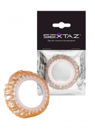 Эрекционное кольцо с бежевыми «ресничками» - Sextaz - в Мурманске купить с доставкой