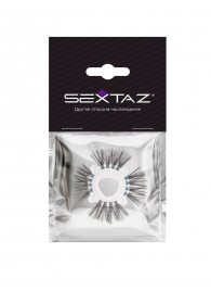 Эластичное эрекционное кольцо с черными «ресничками» - Sextaz - в Мурманске купить с доставкой