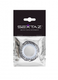Эластичное эрекционное колечко с черными «ресничками» - Sextaz - в Мурманске купить с доставкой