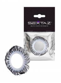 Эластичное эрекционное колечко с черными «ресничками» - Sextaz - в Мурманске купить с доставкой
