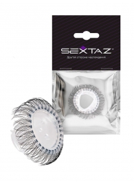 Эластичное эрекционное кольцо с длинными черными «ресничками» - Sextaz - в Мурманске купить с доставкой
