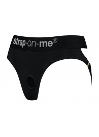 Черные трусики для насадок Heroine Lingerie Harness - size XL - Strap-on-me - купить с доставкой в Мурманске