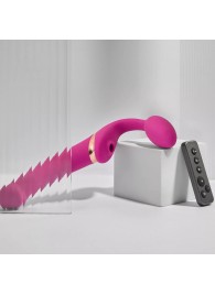 Ярко-розовый безремневой страпон Multi Orgasm Bendable Strap-On size XL с клиторальной стимуляцией - Strap-on-me - купить с доставкой в Мурманске