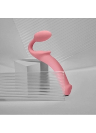 Розовый безремневой страпон Strap-on-me Semi-Realistic Bendable Strap-On size XL - Strap-on-me - купить с доставкой в Мурманске