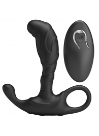 Черный изогнутый массажёр простаты с вибрацией и пультом ДУ - Baile - в Мурманске купить с доставкой