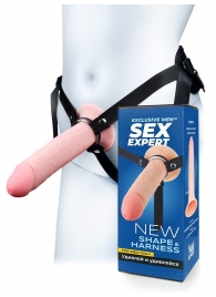 Мужской полый страпон на регулируемых ремешках - 22 см. - Sex Expert - купить с доставкой в Мурманске