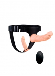 Женский страпон с 2 насадками, вибрацией и пультом ДУ - Erowoman-Eroman - купить с доставкой в Мурманске