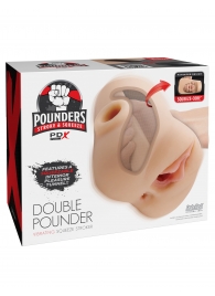 Телесный мастурбатор с вибрацией Double Pounder Vibrating Squeeze Stroker - Pipedream - в Мурманске купить с доставкой