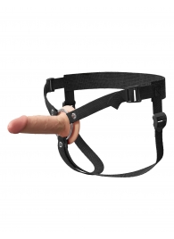 Телесный пустотелый фаллопротез 5’’ Hollow Silicone Strap-On - 14 см. - Pipedream - купить с доставкой в Мурманске