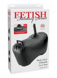 Черное надувное кресло с платформой для фиксации дилдо Body Dock Inflatable Love Seat - Pipedream - купить с доставкой в Мурманске