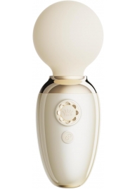 Бежевый мини-вибратор с функцией нагрева Ava - Zalo