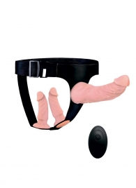 Женский страпон с 3 насадками и вибрацией - Erowoman-Eroman - купить с доставкой в Мурманске